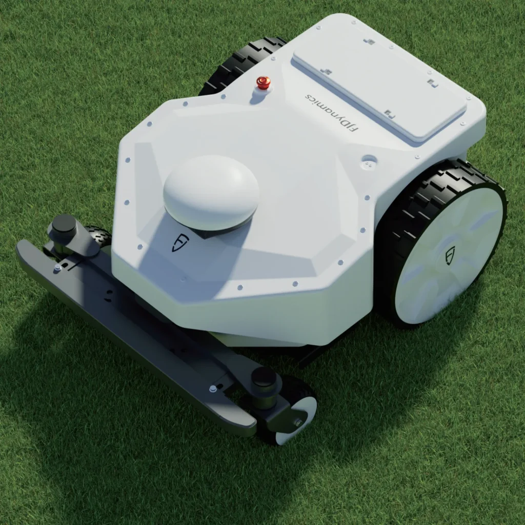 Compact robotic mower on turf
